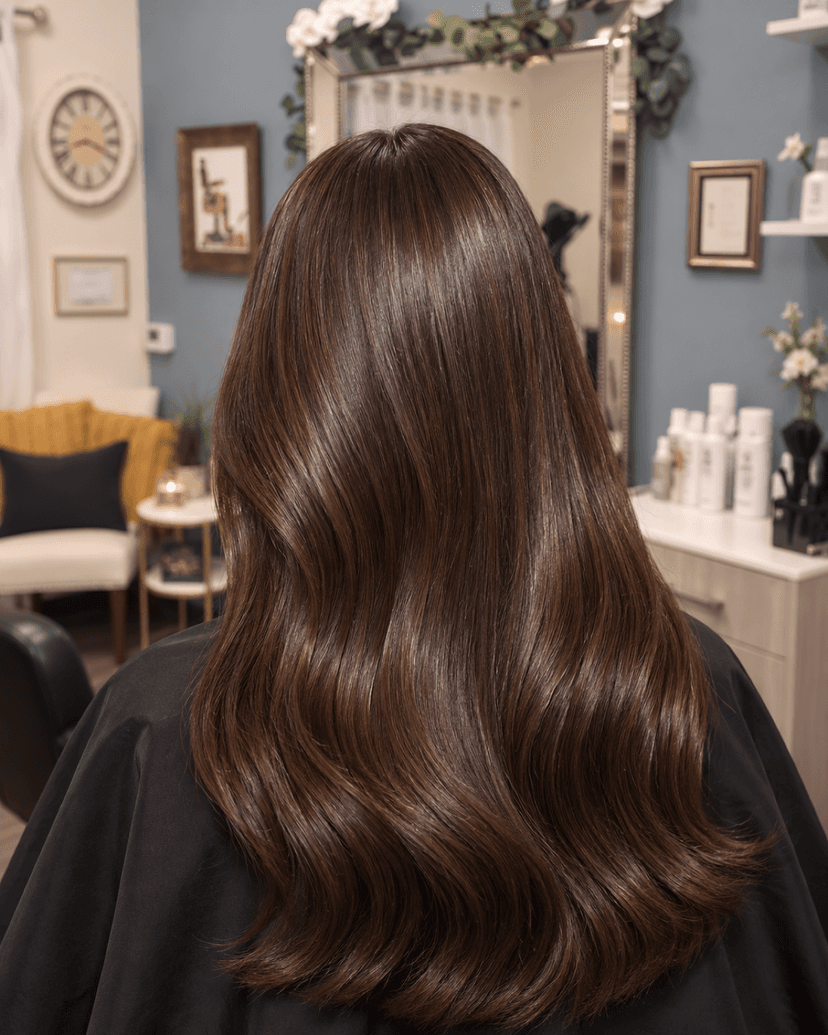 Glossy, shiny finished hair result
