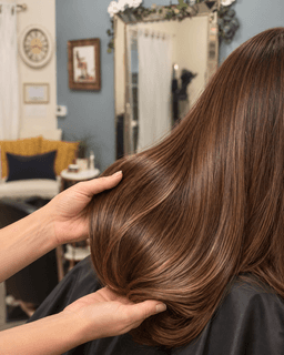 Mini keratin smoothing treatment being applied at Metropolitan Hair Boutique